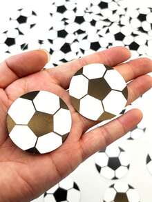 50/100 pièces de décorations en papier sur le thème du football, convenant pour la décoration de fête de football, pouvant être éparpillées sur les tables de salle à manger. Taille : 4,5 cm. Applicable pour les fêtes d'anniversaire à thème sportif, les rassemblements de fans de football et les décorations du jour du match. Convient pour la Coupe du Monde USA-Canada-Mexique, la décoration de la Coupe de football, les matchs de football, la Coupe du Monde, la décoration de la Coupe de football 2026. - A - Voir 5