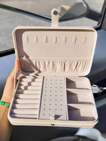 1pc New Luxury Upgraded Large Capacity PU Leather Jewelry Box | Jewelry Storage Bag, Travel Jewelry Box | Multi-Layer Compartments, Can Store Necklaces, Rings And Earrings | Portable Travel Jewelry Box | Gift For Girlfriend/Mom/Mother's Day/Best Friend Birthday/Valentine's Day, Women's Travel Essential, Holiday Essential, Autumn Decor, Halloween