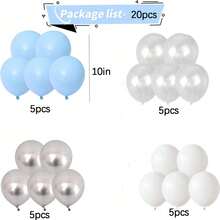 20/40 piezas Globos de 10 pulgadas en blanco mate, azul macaron, transparente y plateado metálico, adecuados para cumpleaños, bodas, Día de San Valentín, Navidad, Año Nuevo, ceremonia de inauguración, decoración del hogar, arreglo de globos, fiesta de globos, accesorios de fotografía, fondo fotográfico, decoración de bodegón - Ver 3