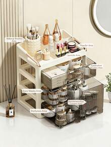 Hộp đựng đồ trang điểm, hộp đựng đồ trang điểm dạng ngăn kéo, hộp đựng mỹ phẩm nhiều tầng có chức năng chống bụi, có thể đựng son môi, sản phẩm chăm sóc da, trang sức và nhiều thứ khác. - Nhiều màu - Xem 5