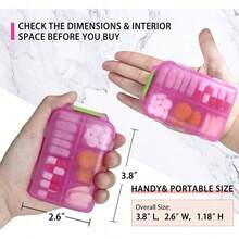 Weekly Pill Organizer With 161 Removable Labels Travel Portable Daily Pill Case 7 Day Pill Box For Pills Medication Vitamin Storage - Xem 4