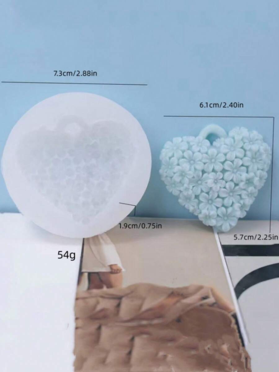 菊花、蝴蝶、心形、樱花硅胶模具吊坠，香薰石膏模具吊坠 - A-白色 - 查看 1