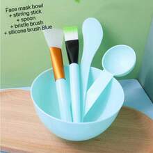5件套塑料面膜碗套装，DIY SPA 面膜刷，勺子，硅胶刷美容工具 - 彩色 - 查看 9