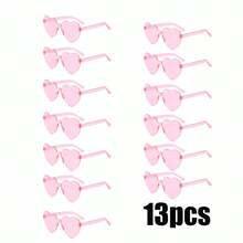 1-20 chiếc kính không gọng hình ngôi sao năm cánh trong suốt màu kẹo ngọt, thích hợp cho các bữa tiệc, bơi lội, bãi biển, sinh nhật, lễ hội và các dịp khác, màu sắc được chọn ngẫu nhiên. - Hồng - Xem 12