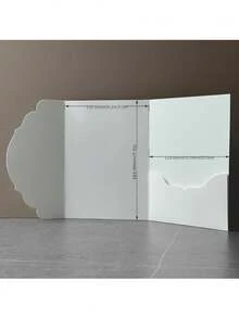 1张极简高端邀请卡，创意邀请函，毕业邀请函，同学聚会邀请函，毕业典礼邀请函，商务活动邀请函，节日派对邀请函，优雅通用邀请卡，纪念卡，特制艺术纸波浪三折邀请函信封（不含卡片） - 多款 - 查看 4