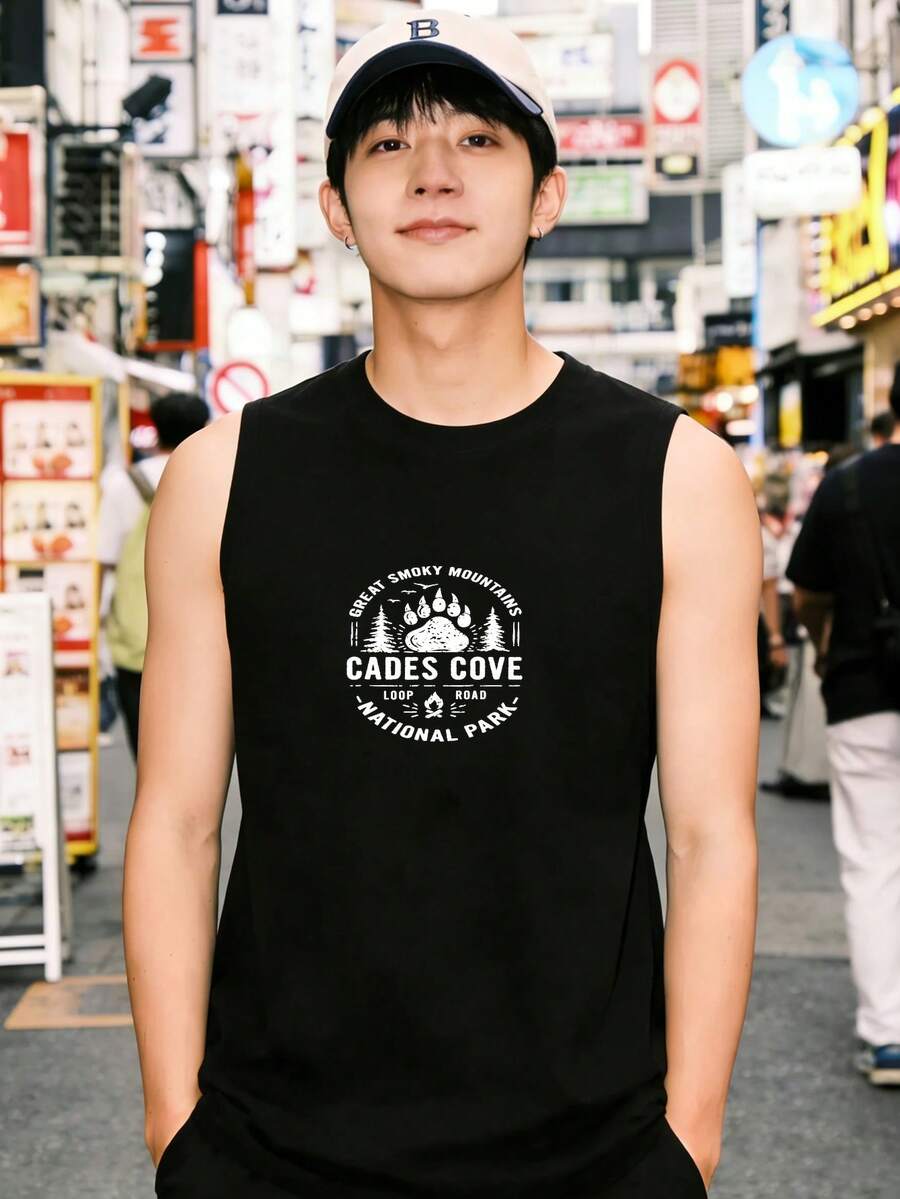Men Tank Tops - Black - View 1