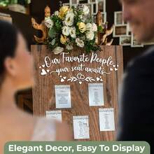 Wood Wedding Bar Sign With Stand - Rustic Table Sign For Wedding Decor, Wooden Wedding Signs For Reception - 婚禮座位安排表 - 查看 7