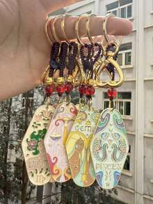 1个波西米亚风白羊座金牛座钥匙扣，金属珐琅酒店钥匙链，送给家人、朋友、同事、伴侣的完美生日礼物 - 掛繩星座 - 查看 2