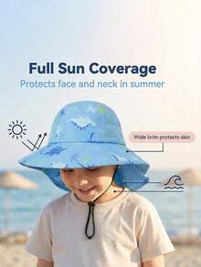 1-2岁/3-5岁/6-10岁儿童户外防晒帽，透气面罩遮阳帽，可拆卸渔夫帽，夏季保暖 - 1PC - 查看 9
