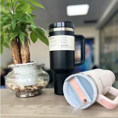 2026 New 1L Stainless Steel Large Capacity Sports Water Bottle, Wide Mouth Insulated Tumbler With Straw, Suitable For Office, School, Outdoor Activities