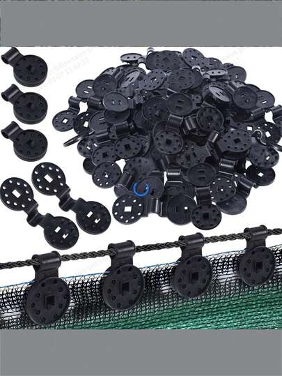 100 kẹp che nắng - Kẹp tròn bằng nhựa PP bền chắc, thích hợp dùng cho dù che nắng, lưới hiên nhà, bạt che mưa và bạt sân vườn.