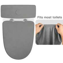 2 piezas Juego de Fundas Elásticas de Terciopelo para Asiento de Inodoro, Cojín de Inodoro Universal Lavable, Accesorios de Baño para el Hogar y el Hotel - Multicolor - Ver 8