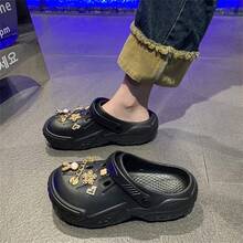 Fashion Flat Hollow Sandals For Women, Thick Sole Indoor Outdoor Beach Slippers, New Arrival - Black - View 2
