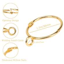10pcs/30pcs/50pcs Roman Curtain Rings, Curtain Rings With Eyelets, 3.8cm/1.5inch Metal Curtain Rings, Hanging Rings And Curtain Hooks, No Need To Dismantle Curtain Track, Roman Pole, Easy Installation, Suitable For Living Room And Bedroom Curtains, Shower Curtain Hooks (Gold, Black, Silver) - Multicolor - View 4