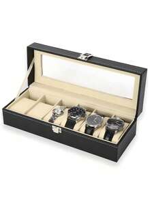 PU Leather Watch Storage Box, Watch Display Case, Multi-Slot Watch Organizer Box, Jewelry Box, Bracelet Box - Multicolor - View 2