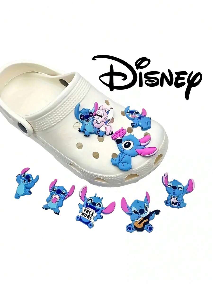8Pcs Stitch Charms, Cute Cartoon Shoe Charms For Clogs, PVC Shoe Decoration Charms For Kids Teens Adults, DIY Wristband Bracelet Accessory, Gift For Stitch Fans