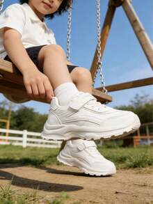 1双儿童白色运动鞋，儿童运动鞋，新款春秋季女童厚底运动鞋，学生男童跑步鞋 - 白色 - 查看 5