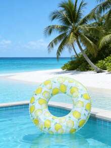 Lemon Shaped Thick Double Air Chamber Adult Swim Ring, Suitable For Water Entertainment, Beach Vacation, Beach Play, Beach Party, New Year Gift, Valentine's Day Gift - Multiple Styles - View 2