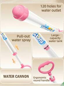 3 piezas Juguetes de pistola de agua con forma de fuegos artificiales de alta presión y de extracción, juguetes de pistola de agua portátiles adecuados para parejas y niños para usar en la piscina, la playa, el patio trasero y otras actividades acuáticas al aire libre en verano - Multicolor - Ver 7