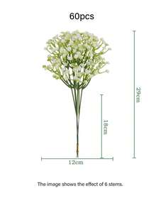 29厘米白色人造满天星花,白色合成满天星花,适用于家居装饰、桌面摆设、DIY花艺项目、婚礼和派对装饰、家居和户外花园点缀、婚礼、派对和房间装饰 - 彩色 - 查看 16