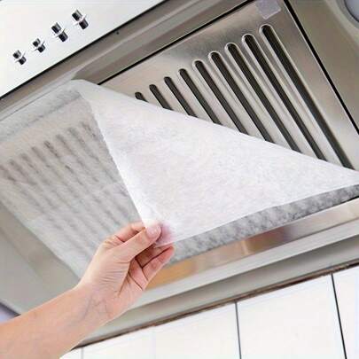 12 Self-Adhesive Range Hood Filters - No Cleaning Required, Oil-Absorbing Filter For Kitchen Exhaust Fans, Suitable For Most Range Hoods, Easy To Install, Durable And Easy To Clean, Kitchen Exhaust Fan Filter, Smooth Filter Design