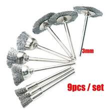9pcs Metal Wire Wheel Brush Set, Suitable For Power Tools And Mold Polishing, Cleaning, Rust Removal - A - View 2