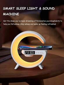 4-In-1 Wireless Charger, Atmosphere Light, Bluetooth Speaker & Alarm Clock, Multi-Functional Bluetooth Speaker With Various LED RGB Ambient Night Lights, Suitable For Indoor And Outdoor Scenarios - View 7