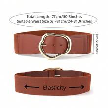 Asymmetrical Personalized Waist Belt, Women's Casual Retro Polyester (Polyester) Belt - Black - View 4