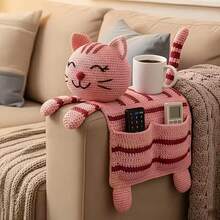 1pc/Set DIY Crochet Cat Sofa Armrest Storage Bag Knitting Kit (11 Colors Available, Not Finished Product, Requires Manual Crochet!!!), Suitable For Sofa Armrest Small Item Storage, Cat Sofa Armrest, Creative Home Decor DIY Material Kit, Home Storage Essential, Suitable For Beginners And Adult Craft Enthusiasts, Homemade Home Decor/Christmas Gift/New Year Gift/Valentine's Day Gift/Mother's Day Gift! - DIY Craft Kit - View 9