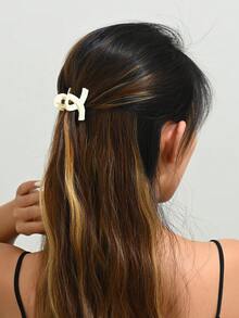 6个随机颜色女士小发爪夹，简约纯色百搭发饰，夏季沙滩发夹 - 彩色 - 查看 3