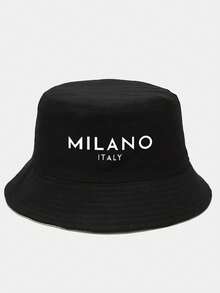 1pc Reversible Solid Color & Milan Floral Print Bucket Hat, Suitable For Men's Daily Wear, Outdoor Activities, Cycling, Unisex Design,Beach,Holiday - Multicolor - View 3