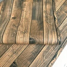 1 Cuộn Giấy Dán Tường Tự Dính Họa Tiết Sọc Lưới 3D Vân Gỗ Cổ Điển, Chất Liệu PVC, Có Thể Tháo Gỡ Và Tái Sử Dụng, Dùng Cho Phòng Khách, Phòng Ngủ, Phòng Tắm, Nhà Bếp, Văn Phòng, Trang Trí Nội Thất - màu nâu nhạt cổ điển - Xem 11