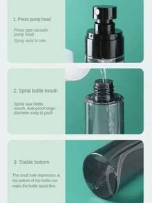 1/4 chiếc bình xịt sữa dưỡng thể cầm tay 60ml-120ml, chai xịt nhựa màu đen, bình đựng xà phòng lỏng có thể tái sử dụng, thích hợp cho du lịch ngoài trời, nhỏ gọn, bình đựng nước hoa ô tô, người bạn đồng hành khi đi du lịch. - màu đen - Xem 5
