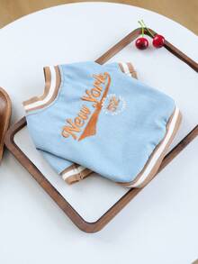 PETCIRCLE 1pc Pet Clothes, Cute Small Dog/Cat Outfit, New York Baseball Jersey - Blue - View 4