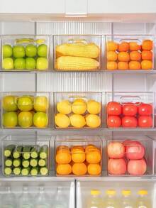 1/2pcs Transparent Plastic Storage Box, Food Pantry Organizer Box And Storage Container, Refrigerator Organizer Box, Kitchen Cabinet Organizer Box, Home Bathroom Freezer Refrigerator Storage Box, Food Storage And Organization Set - Clear - View 8