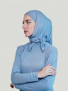 1pc Premium Instant Triangle Hijab, Crystal Linen Material, Self-Tie Design, Quick Wrap Without Slipping, No Undercap Needed, Suitable For Daily Wear, Prayer, And Outings - Triangular Scarf - View 13