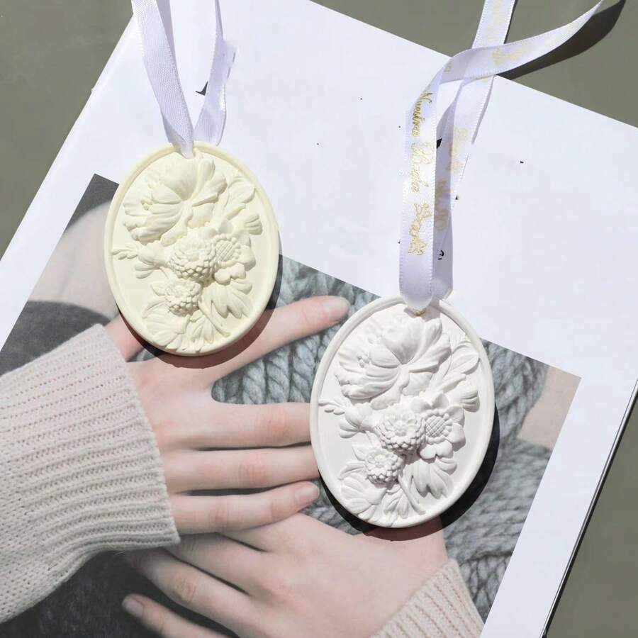 Chrysanthemum, Butterfly, Heart, Cherry Blossom Silicone Mold Pendant, Aromatherapy Plaster Mold Pendant - A-White - View 1