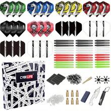 180 Piece Darts Custom Fit Pack Set, Includes Flights, Shafts, Rubber O - Rings, Flight Protecter And Accessories - PC Shafts - View 2