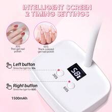 360° Rotatable & Foldable Portable Professional UV LED Nail Lamp, With 2 Timer Settings, Suitable For Home Manicure And Nail Salon - 彩色 - 查看 6