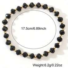 Handmade Boho Style Black Faux Crystal Adjustable Bracelet, Representing Protection And Courage, Perfect Jewelry For Daily Wear And Gift Giving - Multicolor - View 8