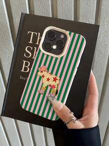 1个白色星条纹奶牛纹极简全包覆TPU防震手机壳，兼容苹果17、16、15、14、13、12、11 Pro Max、Air和系列机型，国际版，非国内版 - 彩色 - 查看 3