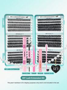 DIY Eyelash Clusters, Lightweight & Flowy False Lashes, Natural Look Individual Lashes, 600pcs Mixed Length (9-16mm), D Curl Ultra-Lightweight, Reusable Cluster Lashes, Suitable For Everyday Makeup - Baby Blue - View 15