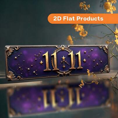 2D Flat - Vintage Style Iron Sign With "11:11" Text, Size 10X40cm (4X16 Inches), Suitable For Home Decor Including Bathroom, Kitchen, Office, Cafe And Rustic Themed Decoration