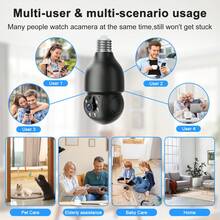 JUFLSKY 2K HD Outdoor Smart Bulb Camera | 2.4GHz/5GHz Dual-Band WiFi, PIR Motion Detection With Siren Alarm, Two-Way Audio & Color Night Vision - Black - View 7