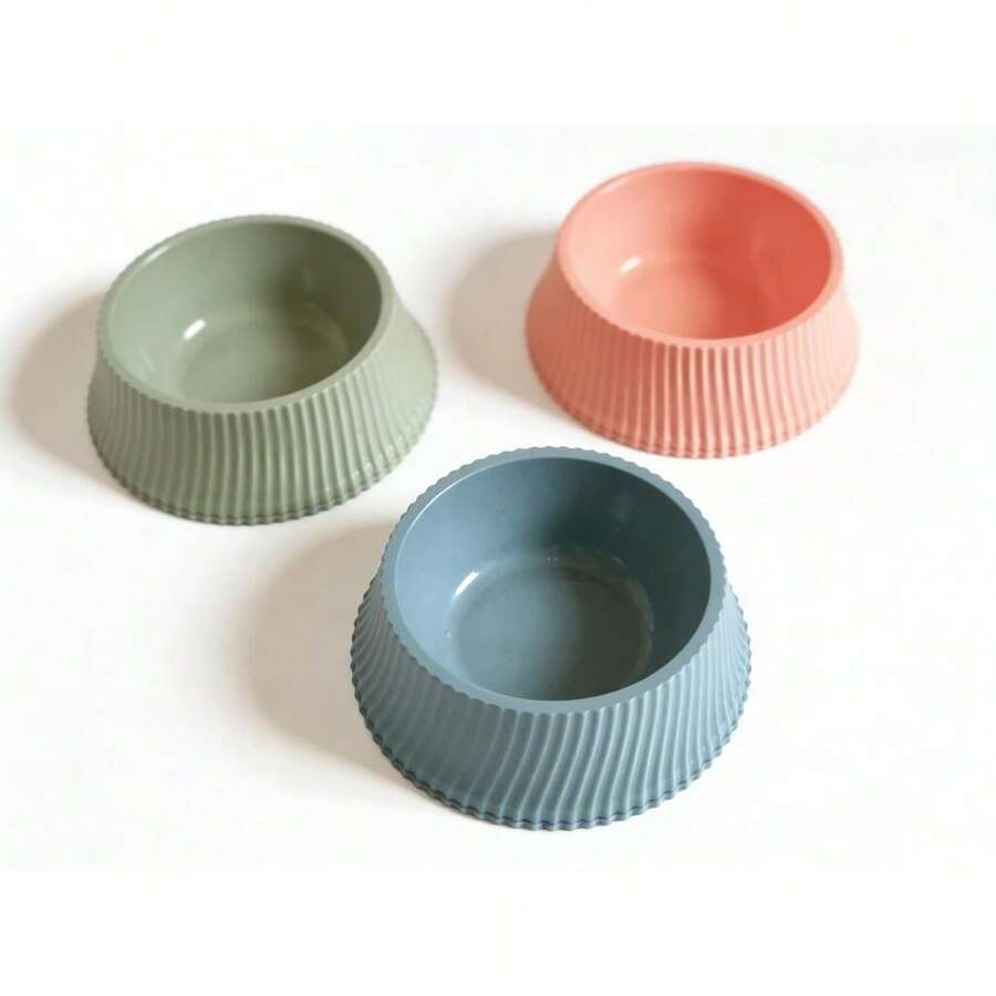 Comedouro e bebedouro 2 em 1 inox Duplo para bicho de estimação cachorro ou gatos C/antiderrapante Design inclinado - 182-Dois azuis-PP - Visão 1
