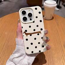 1pc TPU Material Polka Dot Dachshund Pattern Phone Case Suitable For IPhone 17 Pro Max/17/16 Pro Max/15/13/12/11, S20 FE/A15/S24/A55, Note 11/Note 12/Note 13 Pro, Full Coverage Anti-Drop Soft Protective Phone Case - White - View 4