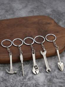 1个创意迷你可活动扳手钥匙扣，男女通用金属钥匙链吊坠工具小礼物 - 工具掛件 - 查看 1