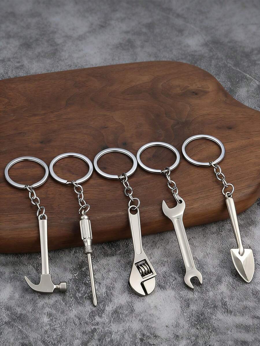 1个创意迷你可活动扳手钥匙扣，男女通用金属钥匙链吊坠工具小礼物 - 工具掛件 - 查看 1