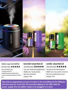Portable Humidifier, Mini Desktop USB Humidifier, 180ml Water Tank, 2W Low Noise Suitable For Office, Travel, Bedroom, Black/White Car Accessories, Aromatherapy Humidifier, Air Freshener - Cylinder - View 20