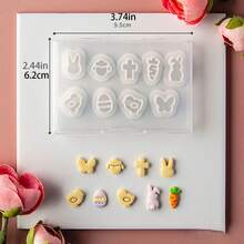 9pcs/Box Mini Cartoon Soft Clay Earring Mold, Cute Rabbit & Sheep Shaped Clay Earring Pendant DIY Craft Tool Kit, Suitable For Beginners And Jewelry Artists, Polymer Clay Earring Making Tool, Clay Jewelry Making Set - White - View 7